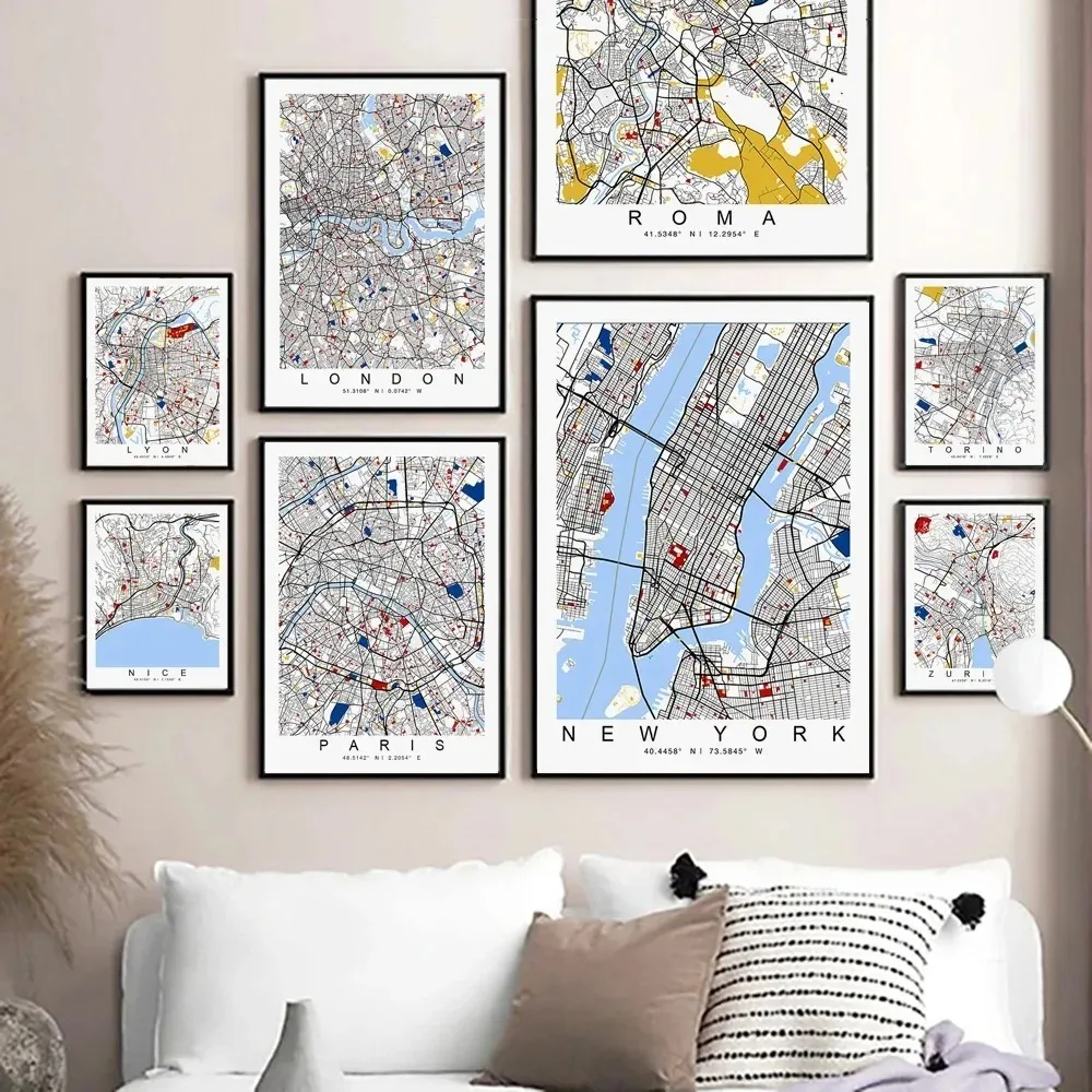 Home Office York - 1pc Frameless New York London Paris