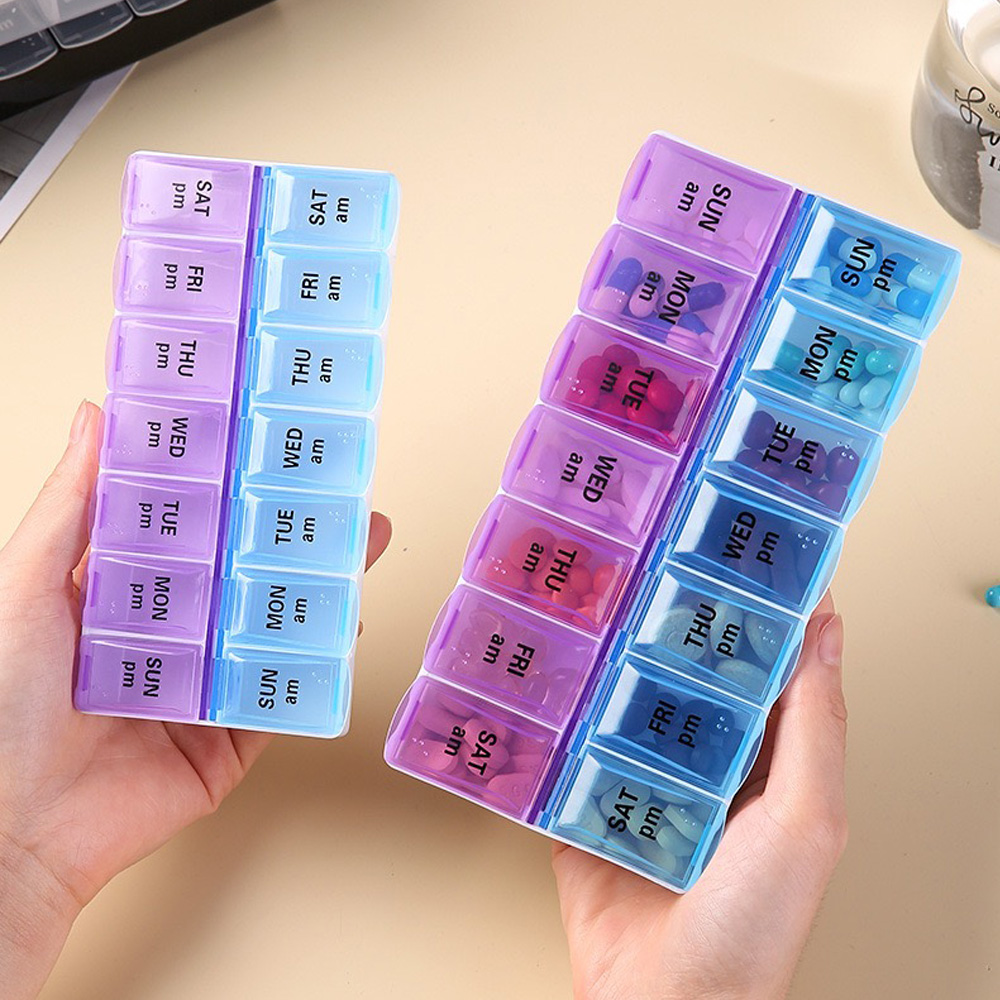 Home Office For - 14 Compartments Independent Pill Case Portable