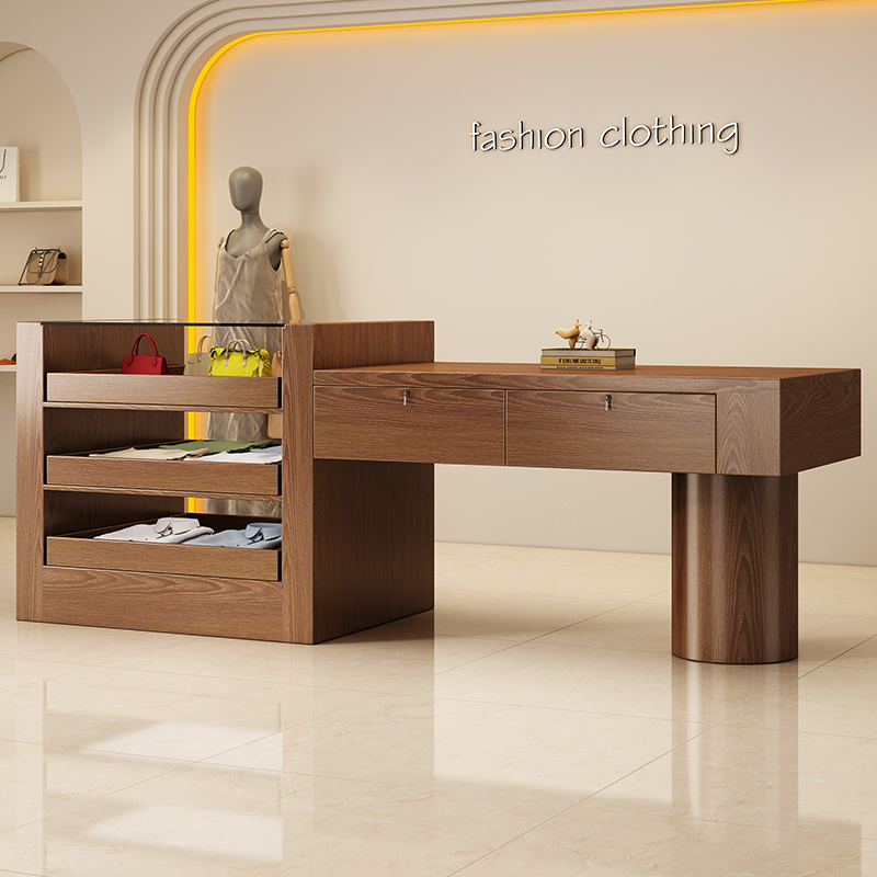Home Office Tienda - wood modern reception desks design counter