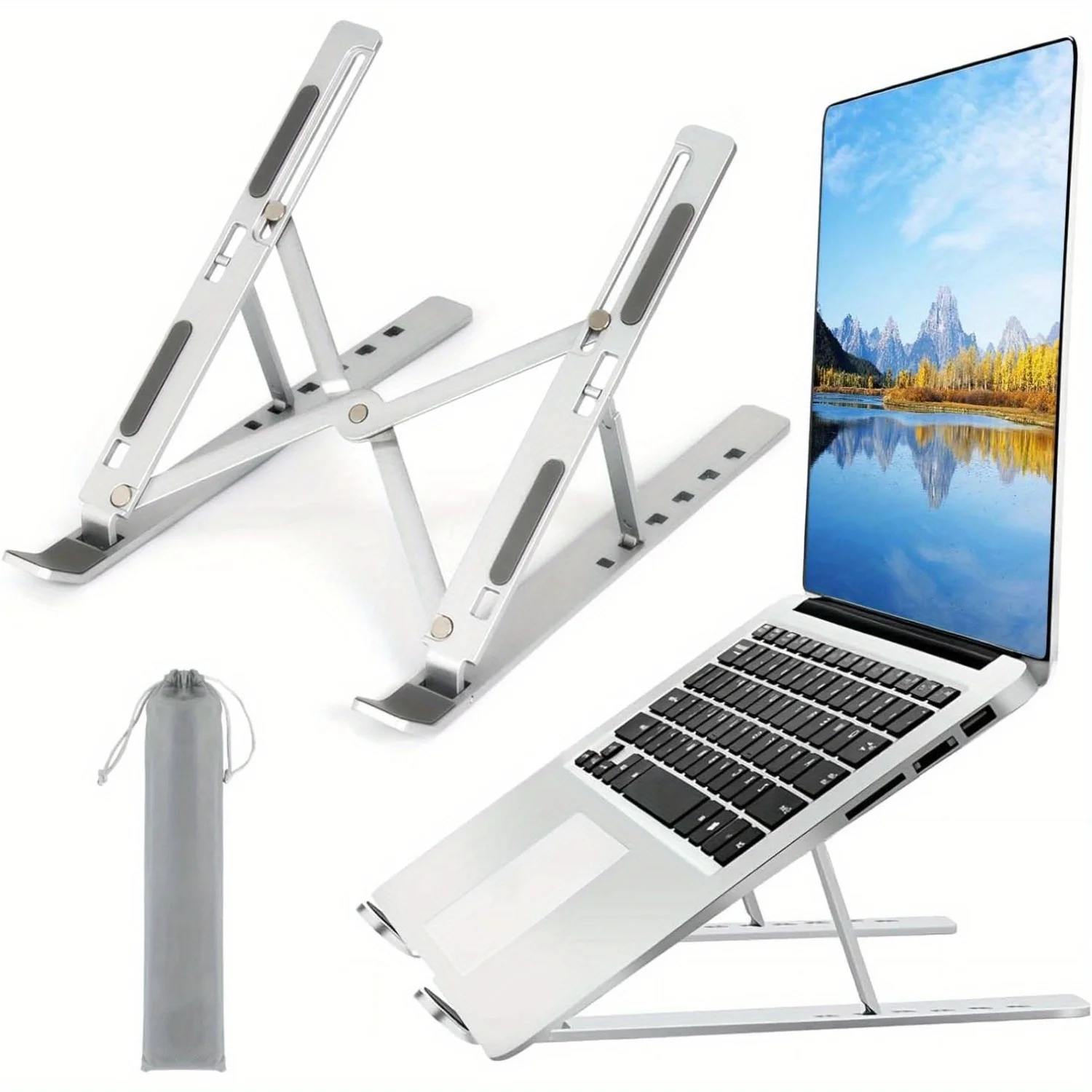 Laptop Stand Foldable - Adjustable Aluminum Laptop Stand - 6-Level