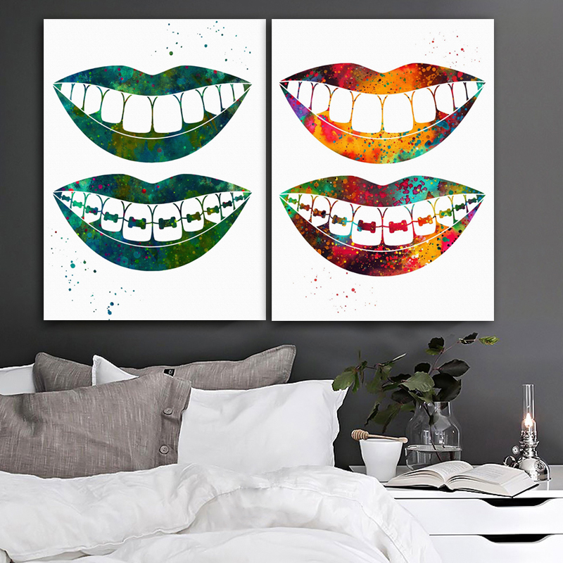 Home Office York - Laugh Teeth Print Surgical Instrument Canvas