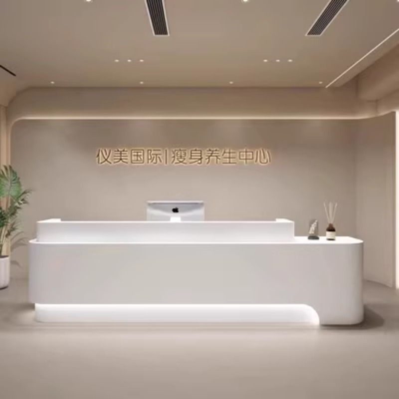 Home Office Tienda - Luxury White Reception Desks Modern Shop