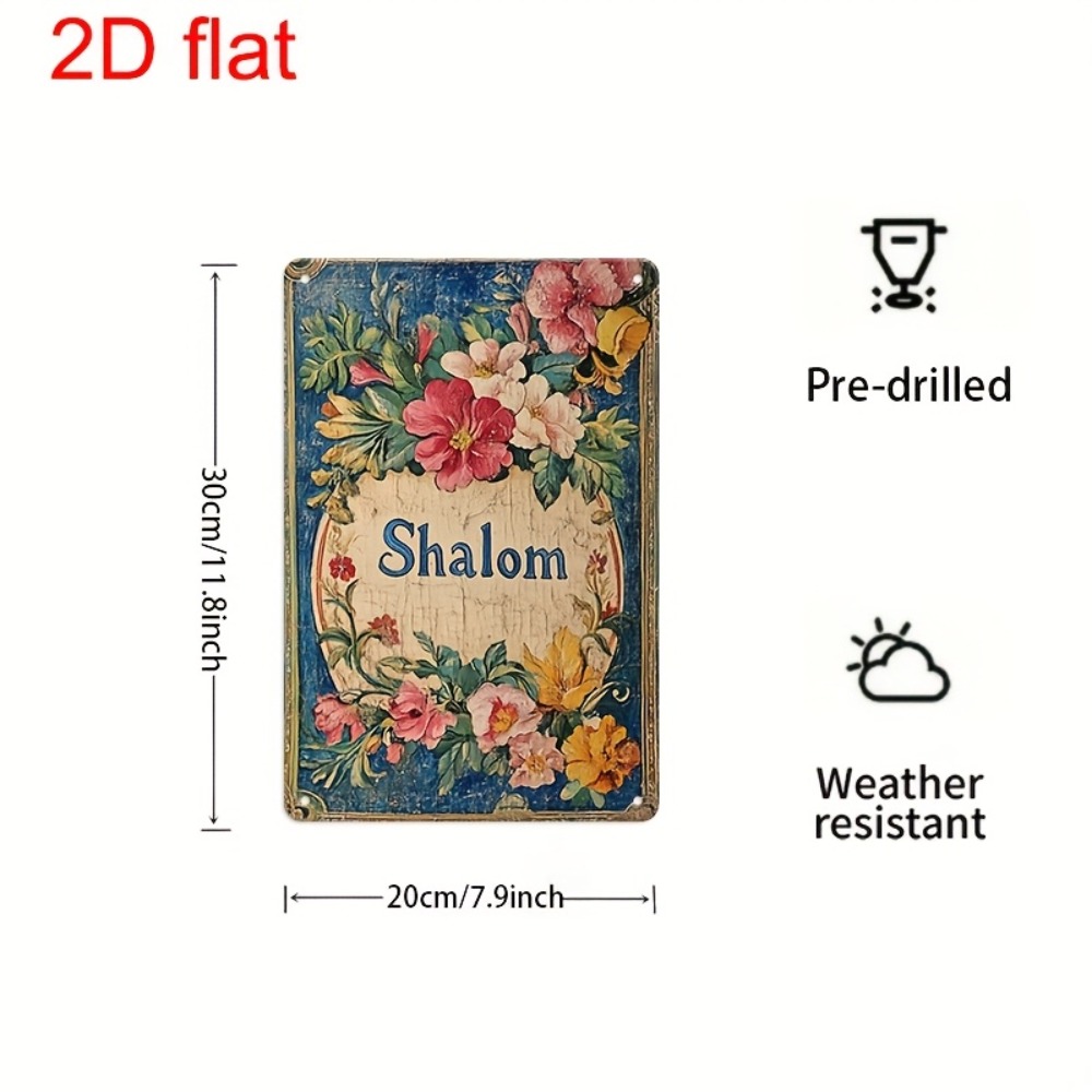 Home Office For - CIFBUY Vintage Floral Shalom Aluminum Wall
