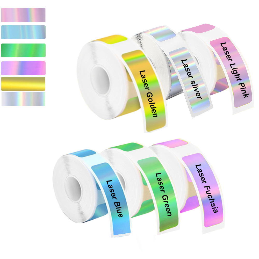 Label Maker Machine - 2 Roll 12*40mm Holographic Label Sticker