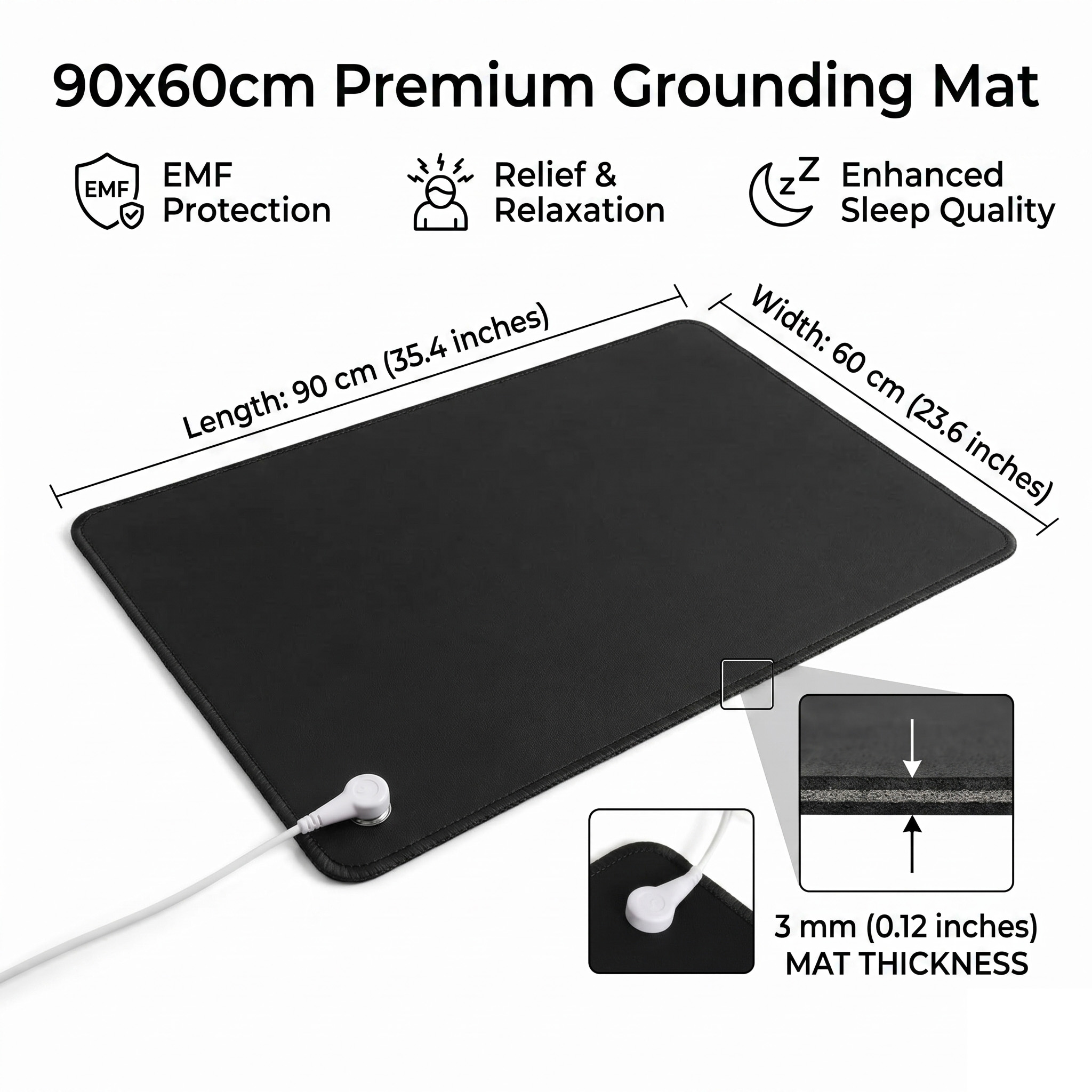 Desk Mat Leather - 3mm PU Leather Grounding Mat Earthing