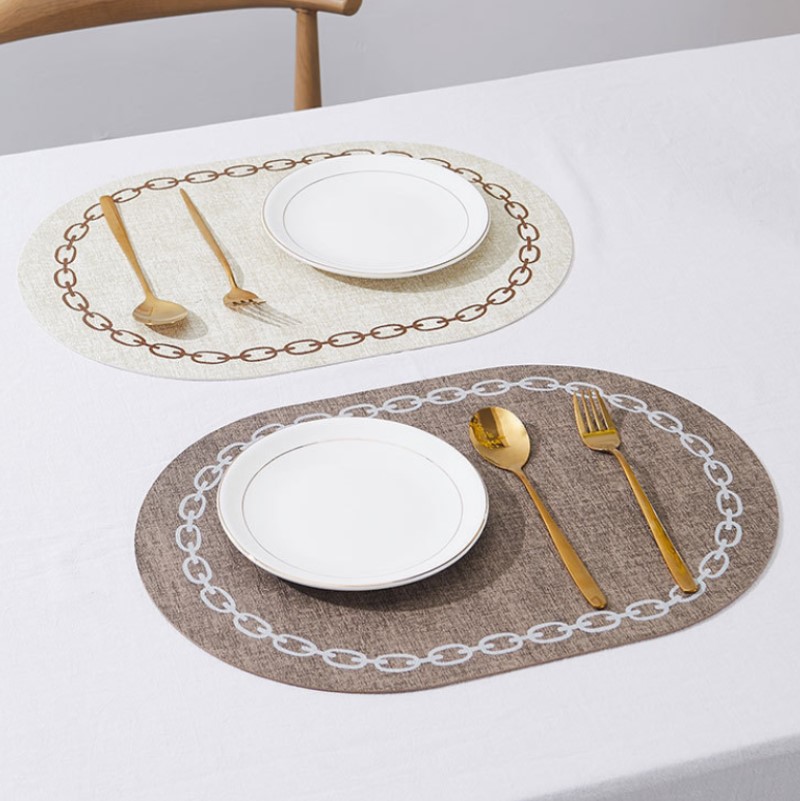 Oval Table Placemat Faux Leath - Desk Mat Leather recension och pris