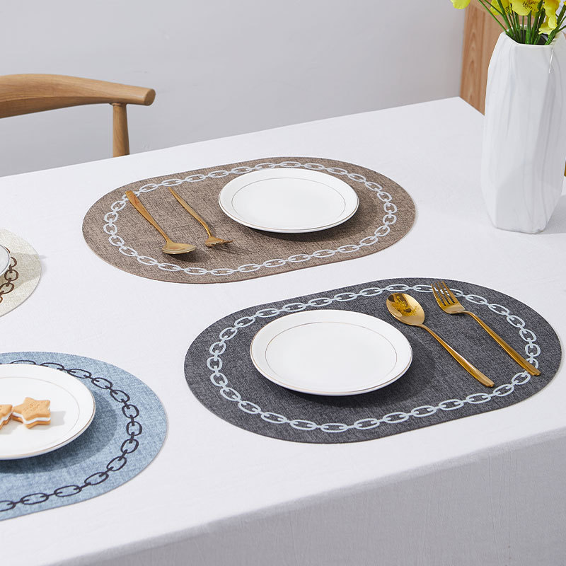 Oval Table Placemat Faux Leath - Desk Mat Leather recension och pris