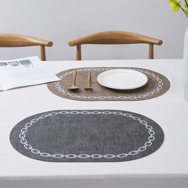 Oval Table Placemat Faux Leath - Desk Mat Leather recension och pris