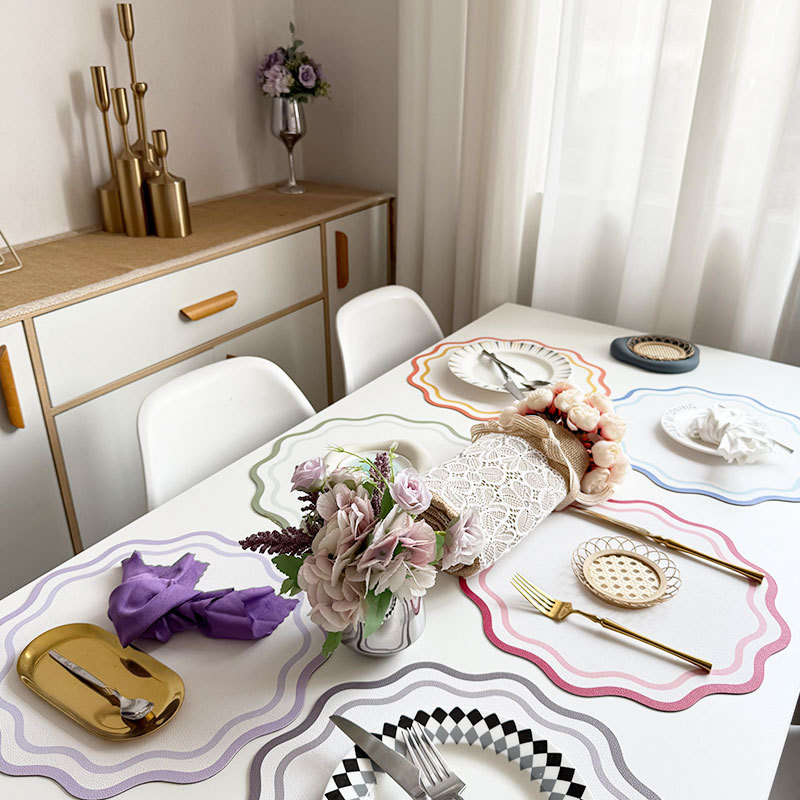 Printed Flower Shape Leather P - Desk Mat Leather recension och pris