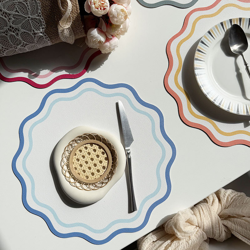 Printed Flower Shape Leather P - Desk Mat Leather recension och pris