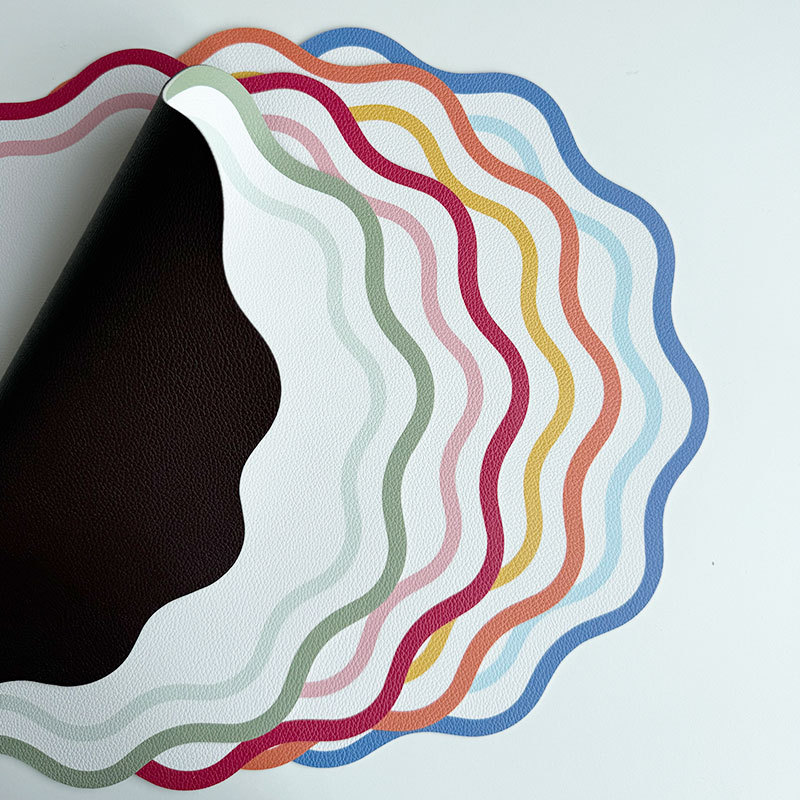 Printed Flower Shape Leather P - Desk Mat Leather recension och pris