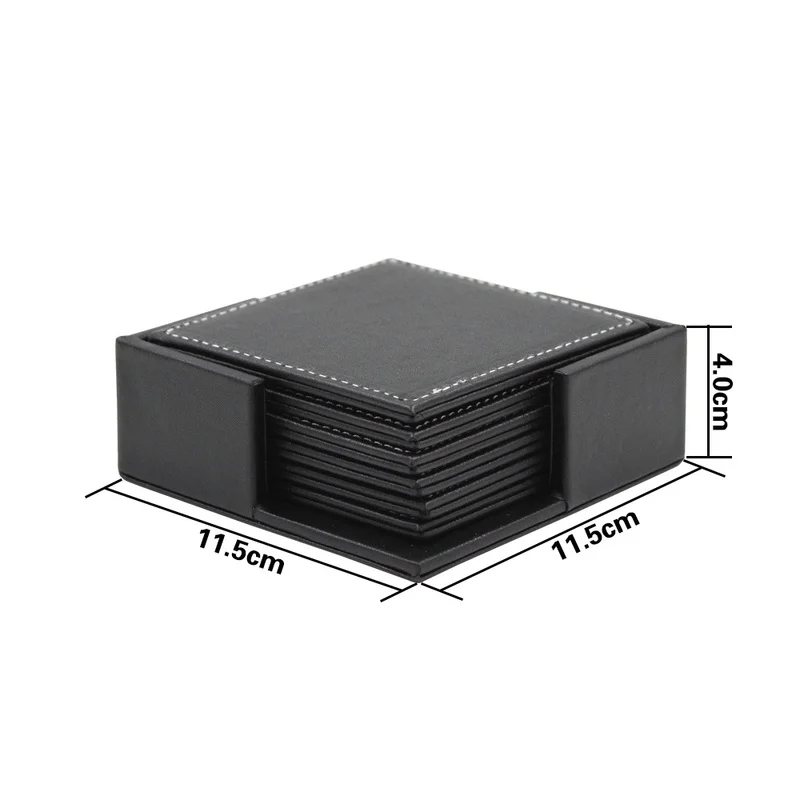 6pcs/Set Business Leather Coas - Desk Mat Leather recension och pris