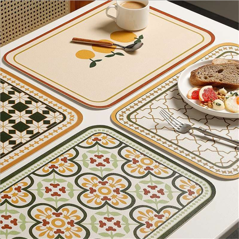 PU Retro Leather Placemat Oil  - Desk Mat Leather recension och pris