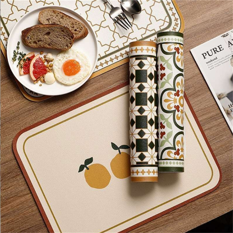PU Retro Leather Placemat Oil  - Desk Mat Leather recension och pris