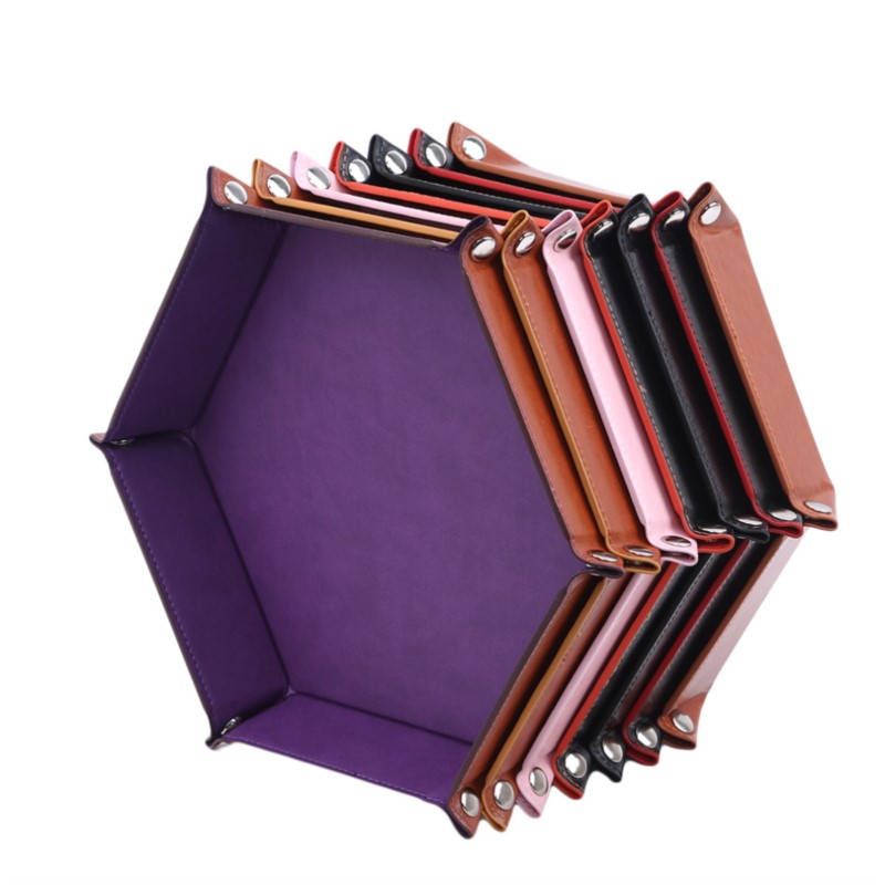 Hexagon Folding Dice Tray PU L - Desk Mat Leather recension och pris