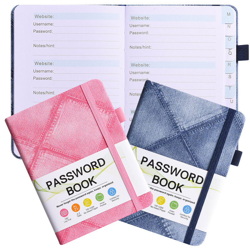 B6 Denim Texture Password Book - Home Office Phone Number recension och pris