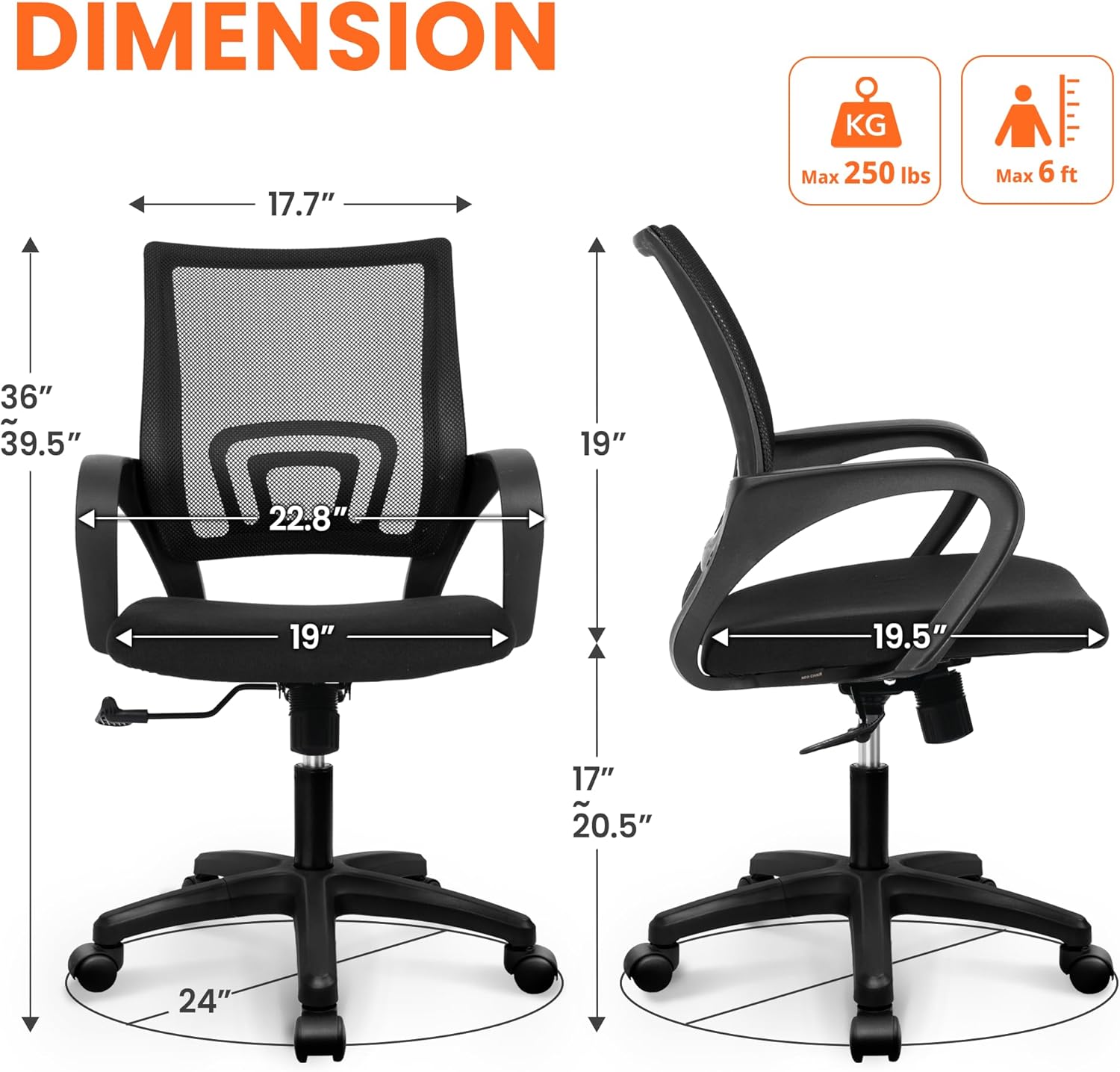 Ergonomic Mesh Office Chair wi - Home Office Ergonomics recension och pris