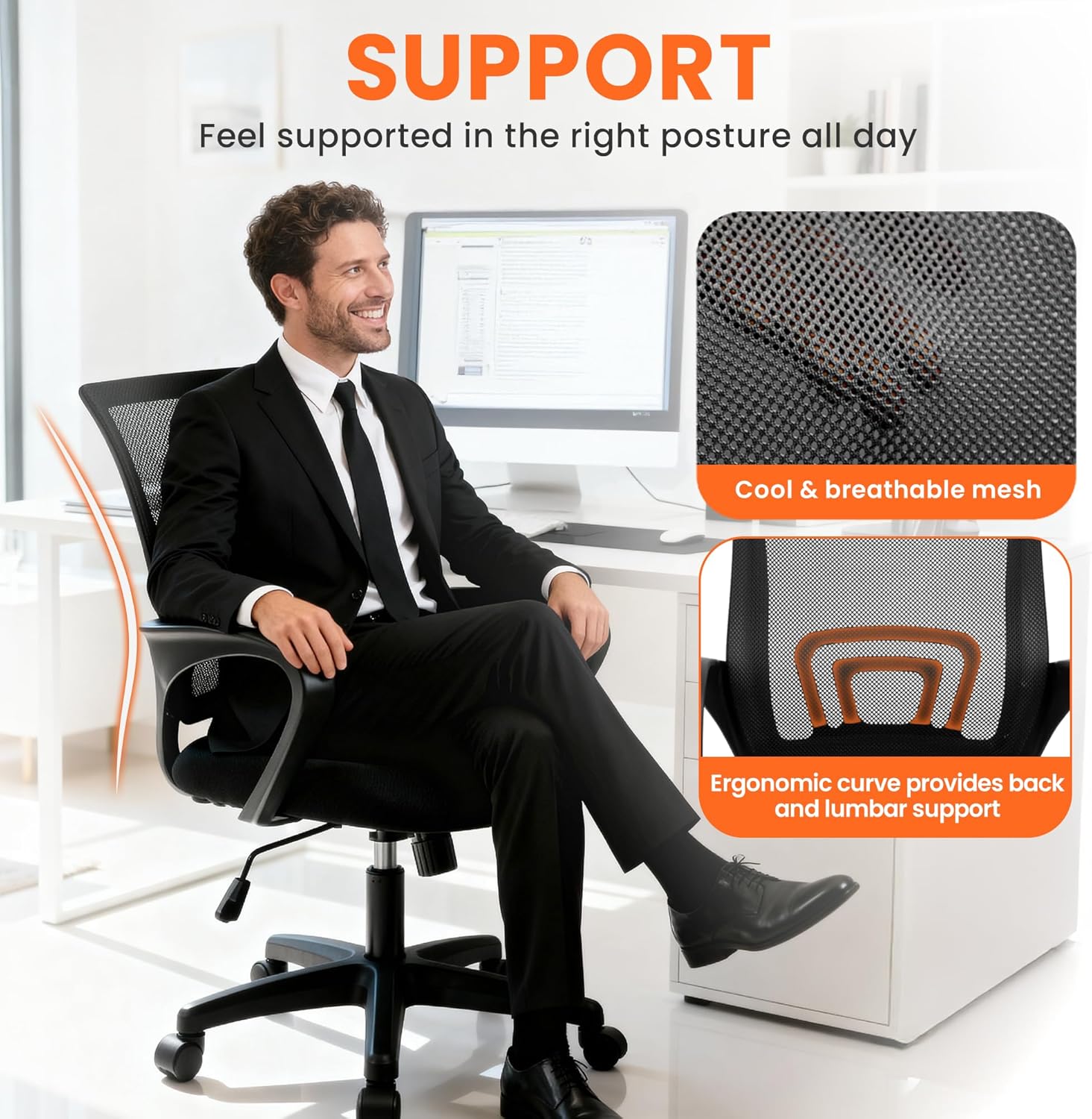 Ergonomic Mesh Office Chair wi - Home Office Ergonomics recension och pris