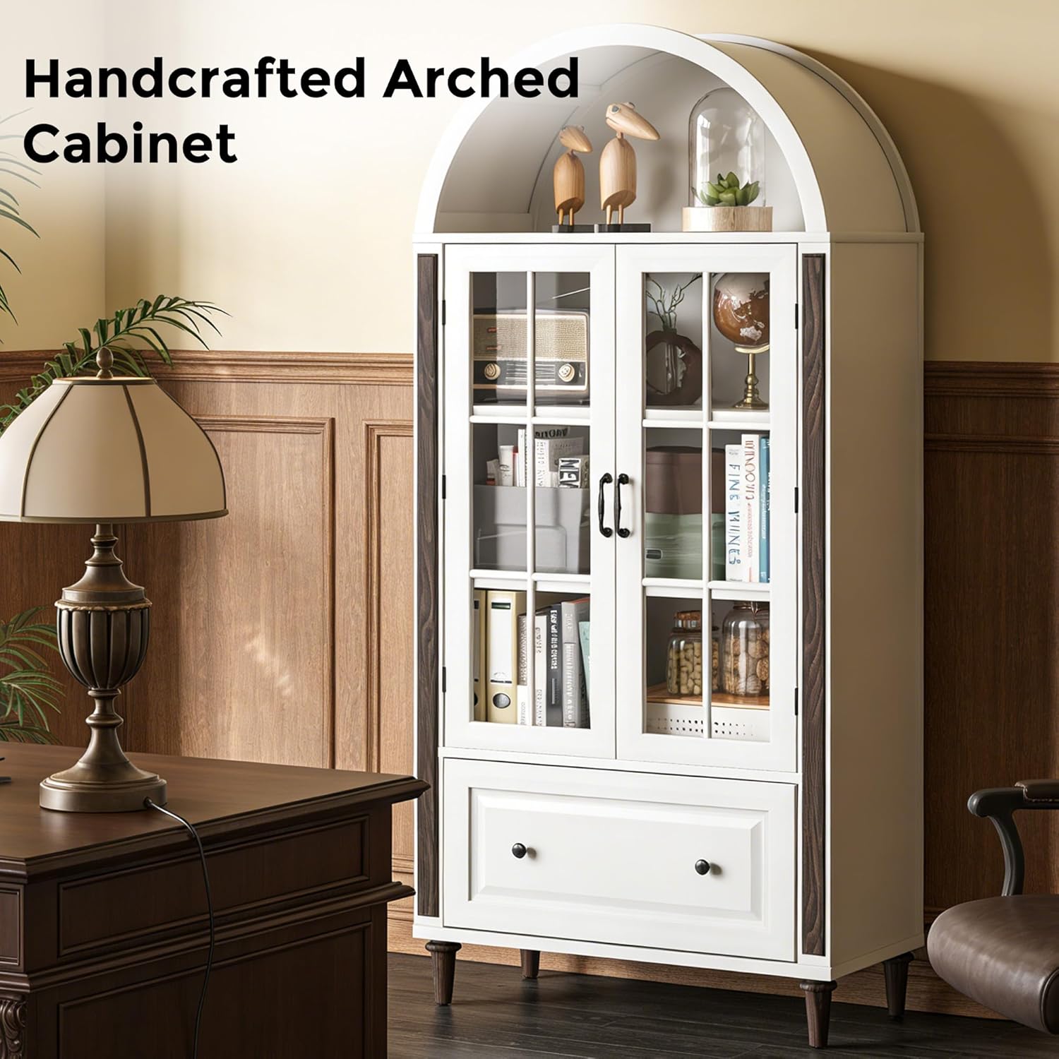 71” Handcrafted Arched Bookcas - Home Office For recension och pris