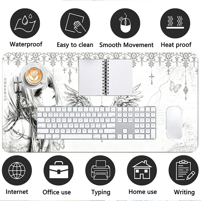 Leather Mousepad Black White A - Desk Mat Leather recension och pris