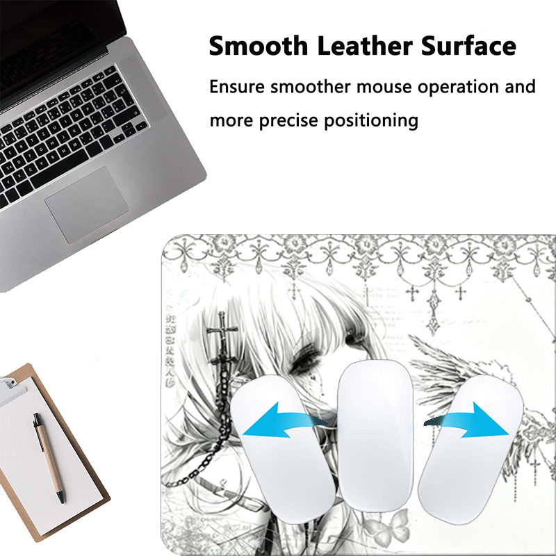 Leather Mousepad Black White A - Desk Mat Leather recension och pris
